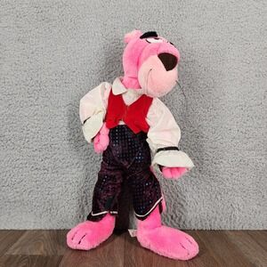 Vintage 1980 Pink Panther Plush Mighty Star 16" Dressed Outfit Made In Korea